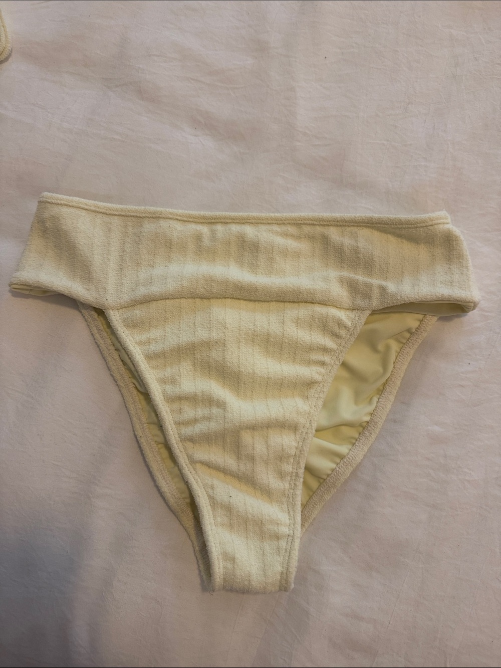 Montce Cream Ribbed Triangle Bikini Set - Picture 3 of 5